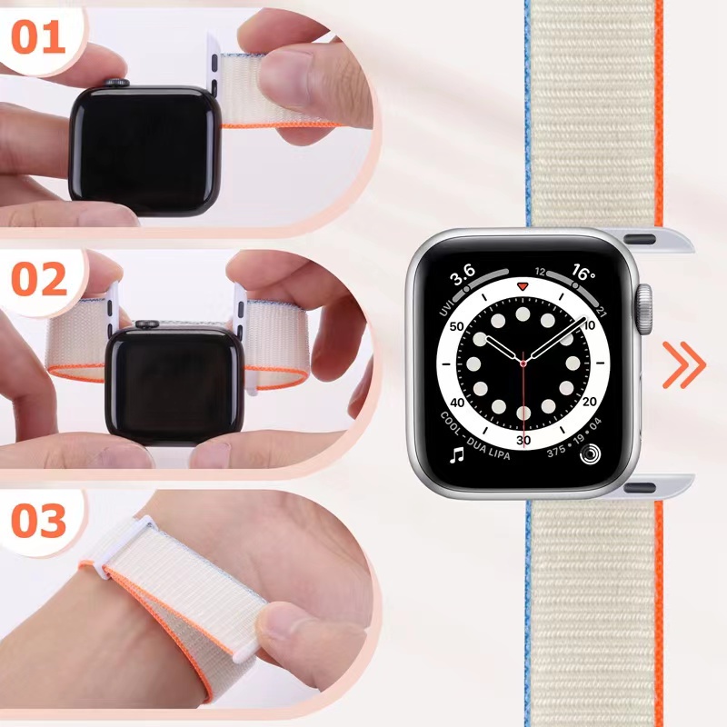Dây Đeo Thay Thế Thoáng Khí Thoải Mái Cho iwatch Series 8 7 6 5 4 3 SE 2 41mm 45mm 44mm 40mm 42mm 38mm