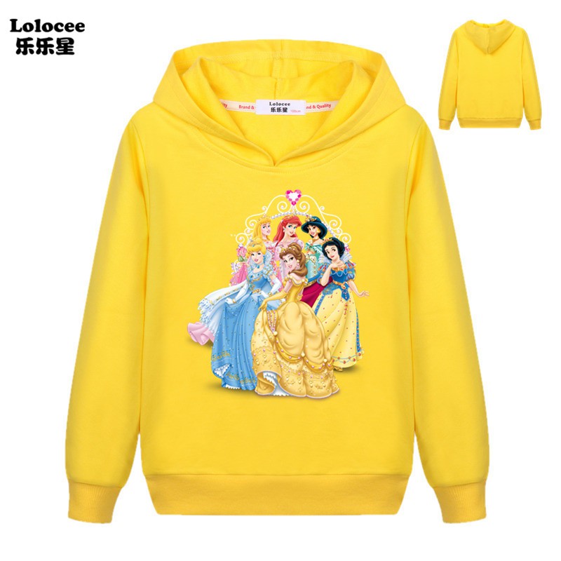 Áo Hoodies Tay Dài Hoạ Tiết Công Chúa Tuyết Cho Bé Gái