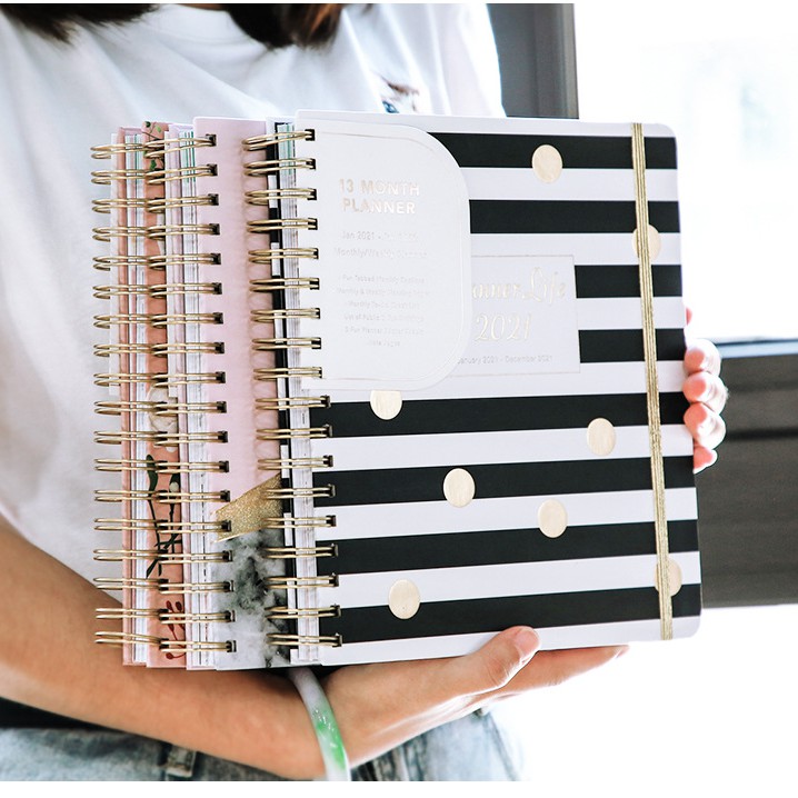 Sổ Lò Xo Planner 2021 (13 Month Planner) thiết kế sẵn B5