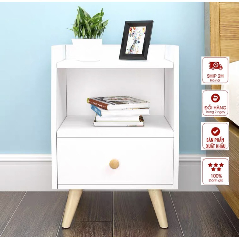 Kệ gỗ tab đầu giường 2 tầng tự lắp ráp - TỦ ĐẦU GIƯỜNG GỖ MDF SIÊU BỀN DÁNG CHÂN GỖ SIZE TO