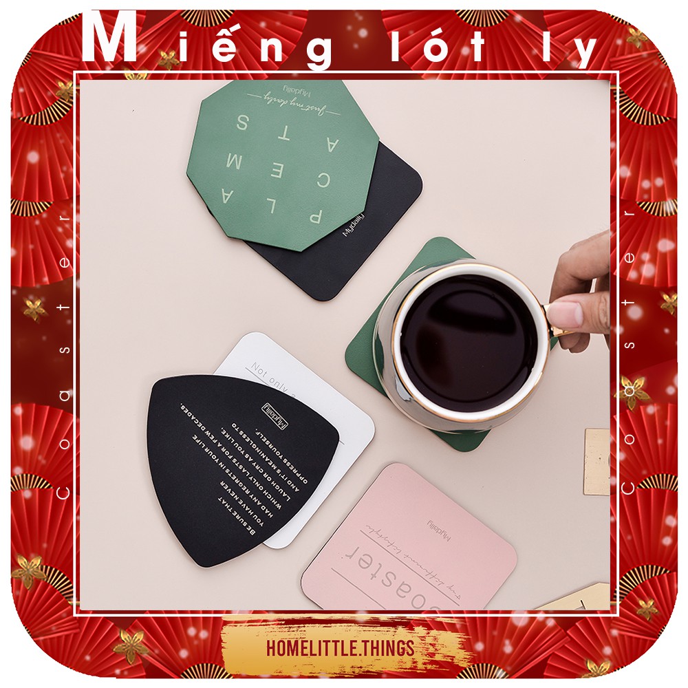 Miếng lót ly, cốc kim loại cách nhiệt, chống thấm nước