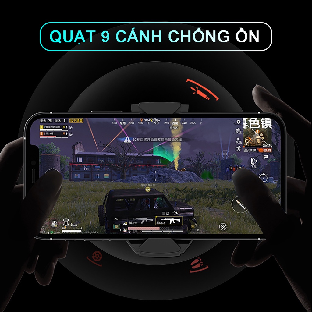 Quạt tản nhiệt điện thoại sò lạnh MEMO DLA2 gaming làm lạnh nhanh chống ồn giúp tăng FPS giảm giật lag khi chơi game