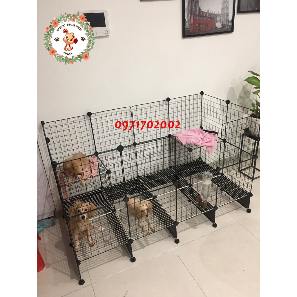 Miếng ghép chuồng quây/lồng chó mèo có đế chân