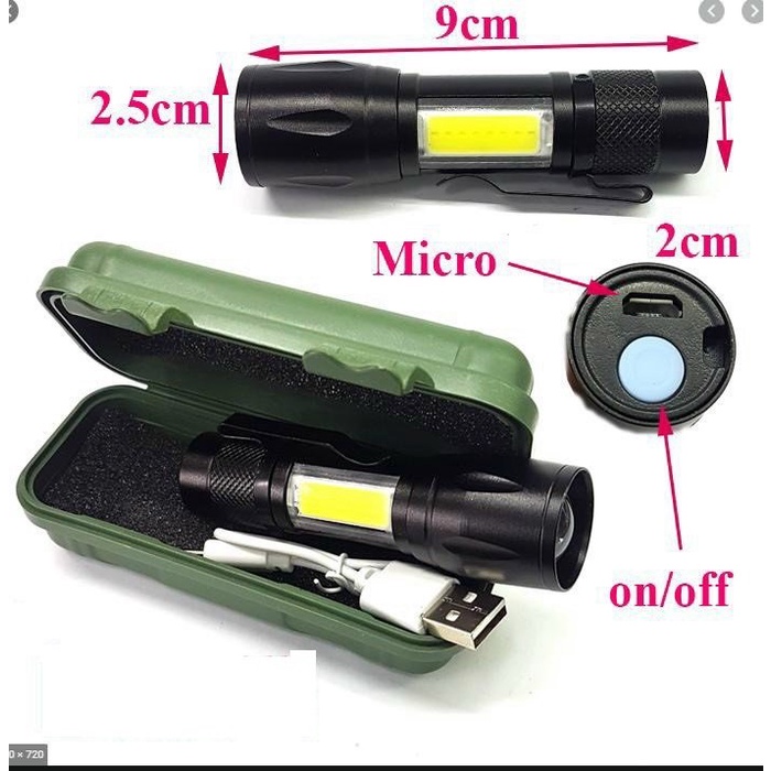 Đèn Pin Mini Siêu Sáng Police Cao Cấp, Đèn Pin Mini Led Siêu Sáng Chống Nước Giá Rẻ