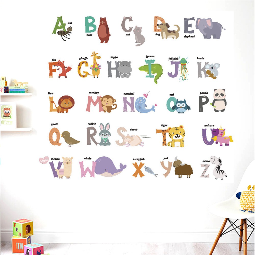 EPOCH Miếng Dán Tường Trang Trí 26 Chữ Cái Tiếng Anh Độc Đáo