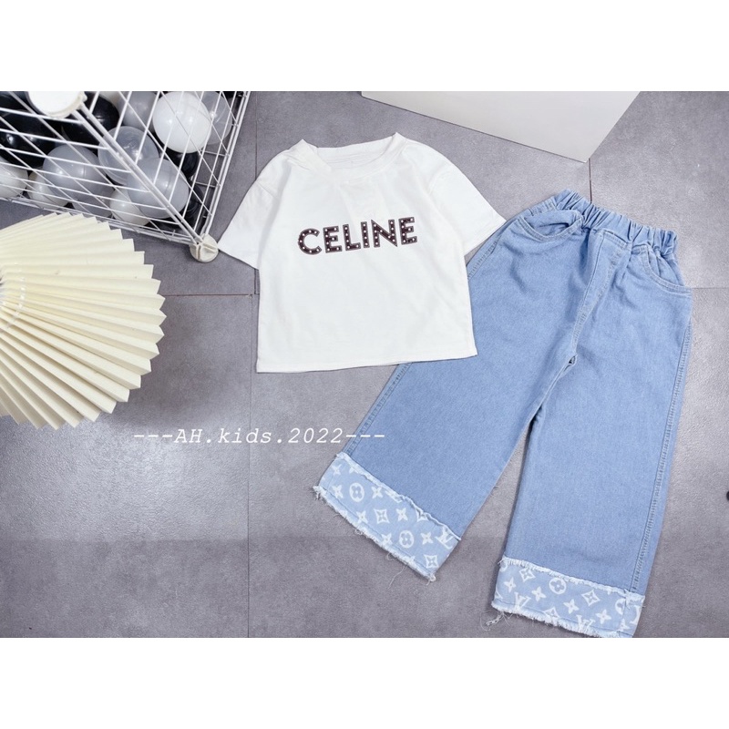 [SET BÉ GÁI] Bộ CE quần L.VV cho bé gái