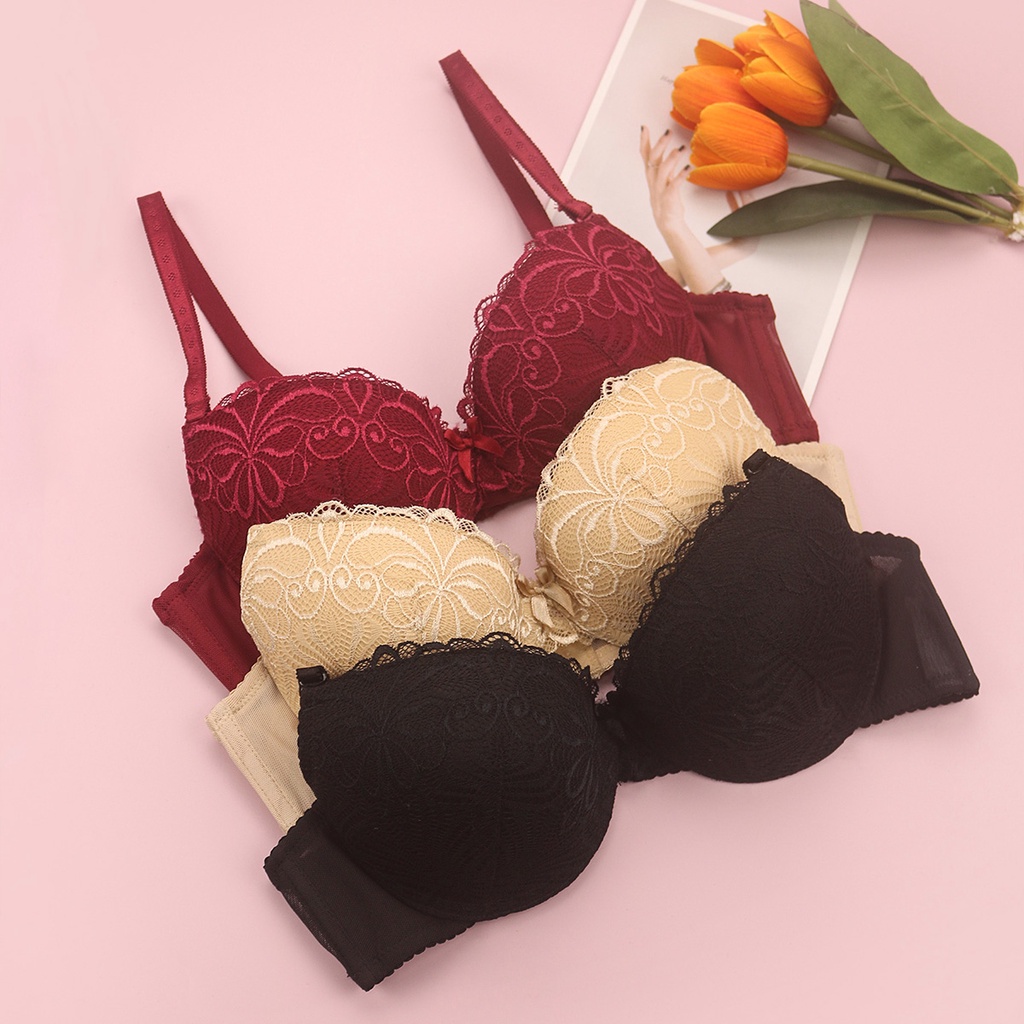 Áo Lót Nữ Cao Cấp Luperi Phối Ren Tinh Tế Bản Hai Móc Trẻ Trung Mút Đẩy Mềm Siêu Ôm Ngực Sp813