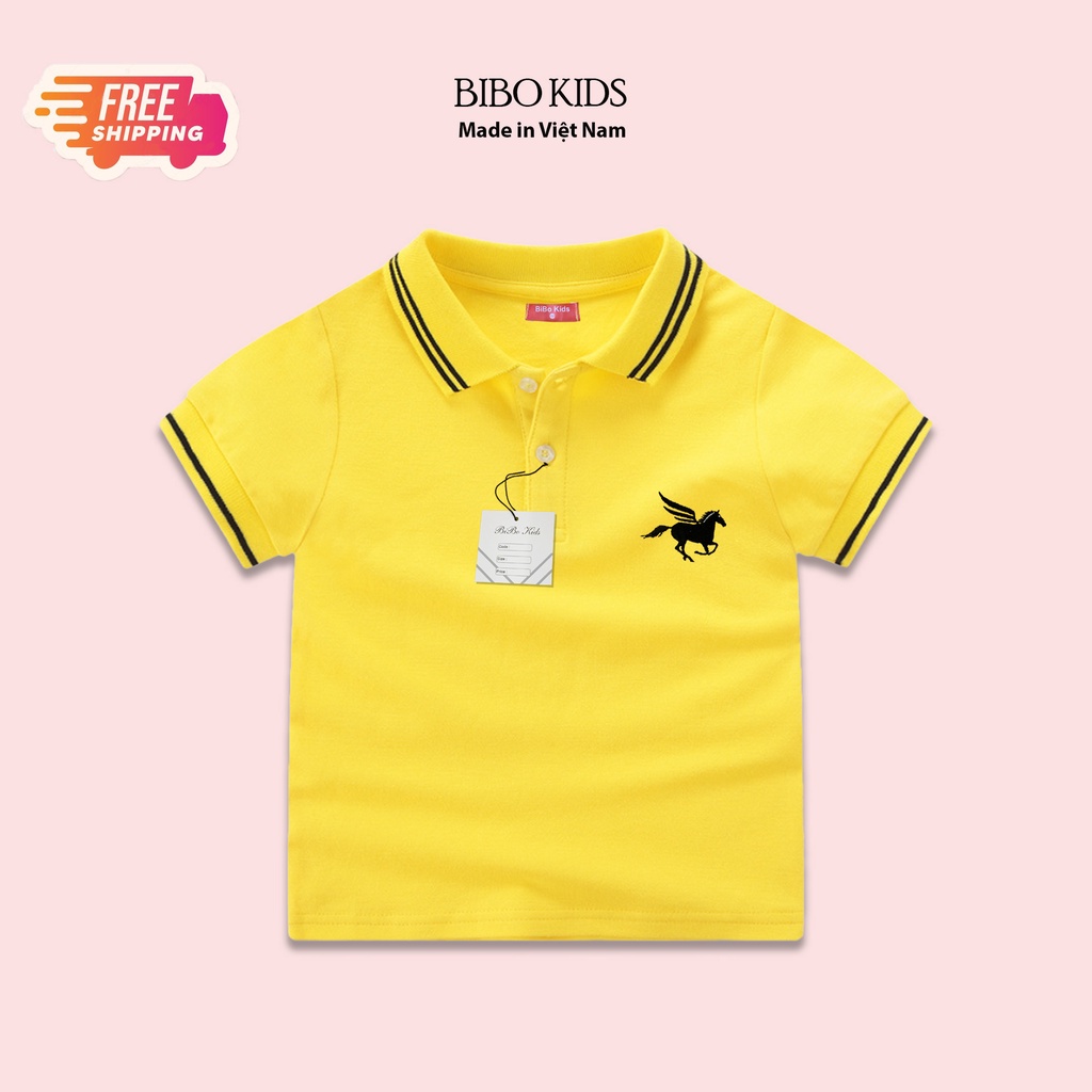 Áo Polo bé trai bé gái áo thun có cổ chất liệu cotton cao cấp co dãn 4 chiều họa tiết thêu cực đẹp cho các bé