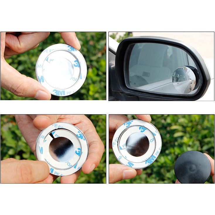 Gương cầu lồi 3R xóa điểm mù xe hơi XẢ KHO Gương không viền xoay 360 độ ô tô - Vât liệu cao cấp - An toàn