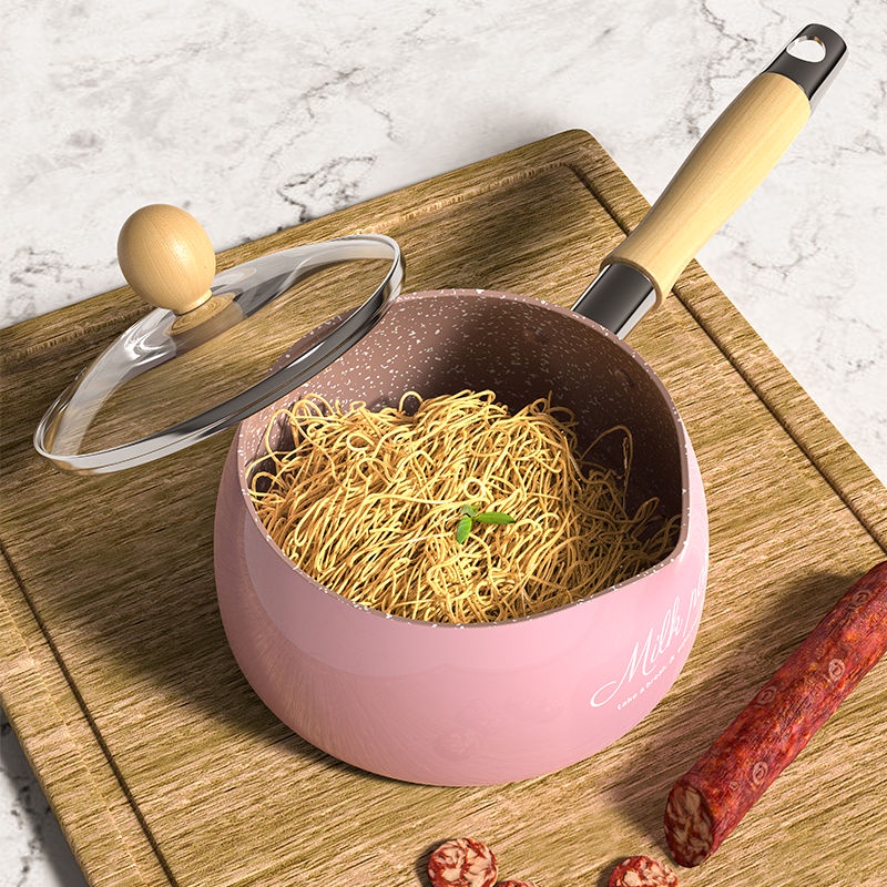 Nồi đá chống dính 16cm / 18cm có nắp phù hợp cho mọi loại bếp gia đình