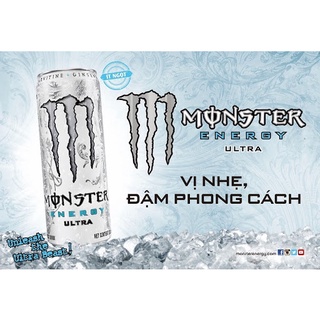 Thùng 24 lon nước tăng lực Monster Energy Ultra 355ml - Zero Sugar - Không đường - Vị TUYỆT ĐỈNH với chỉ 10 Calories
