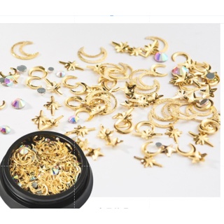 set trang trí nail charm đá