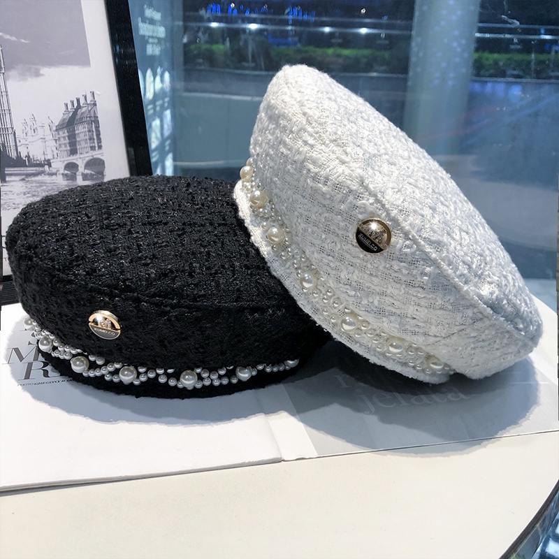 Mũ nồi đính đá hạt ngọc trai kiểu dáng thời trang cho nữ