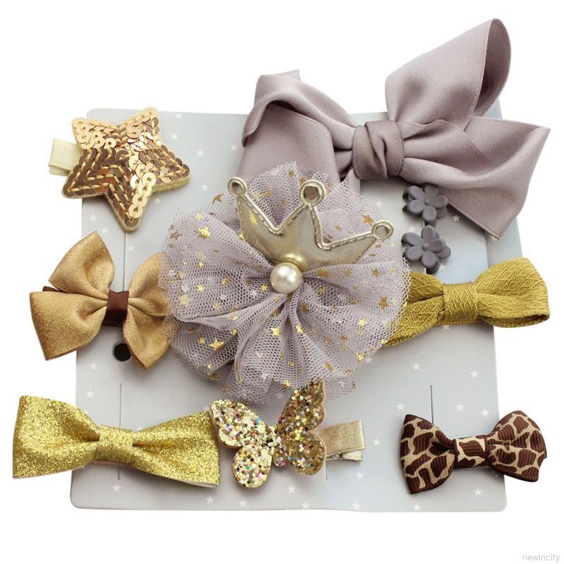 Set 10 kẹp tóc nơ dễ thương cho bé gái