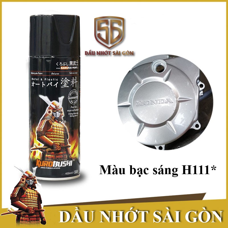  H111 _ Chai sơn xịt sơn xe máy Samurai H111 màu bạc sáng Honda