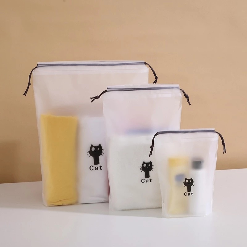 Túi Đựng Đồ Lót Mang Đi Du Lịch 3 Kích Thước Họa Tiết Hoạt Hình Chống Thấm Nước Có Dây Rút Tiện Lợi Cho Nữ