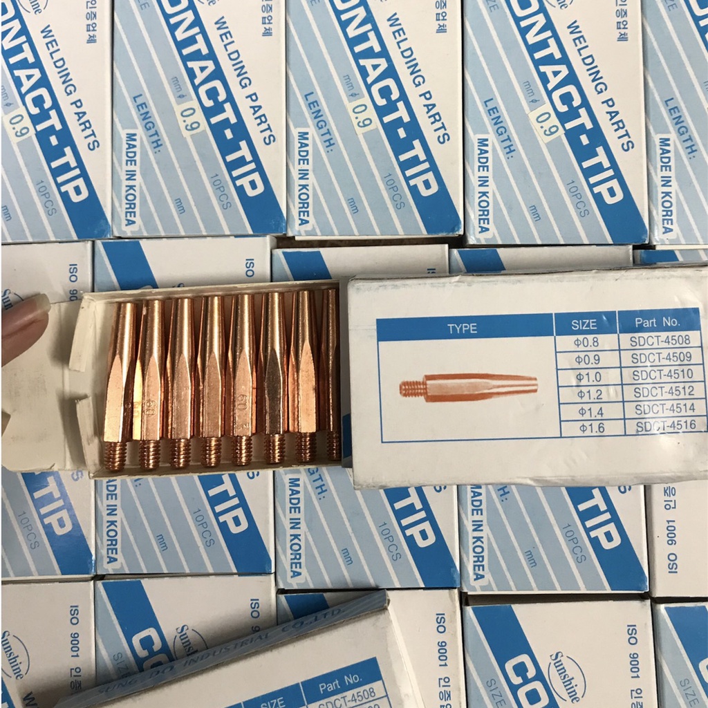 1 hộp 10 Bép hàn mig Korea m6*45 loại đẹp
