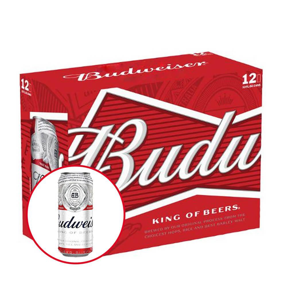 Thùng Bia Budweiser 12 Lon 500ml (Date T12.2019)