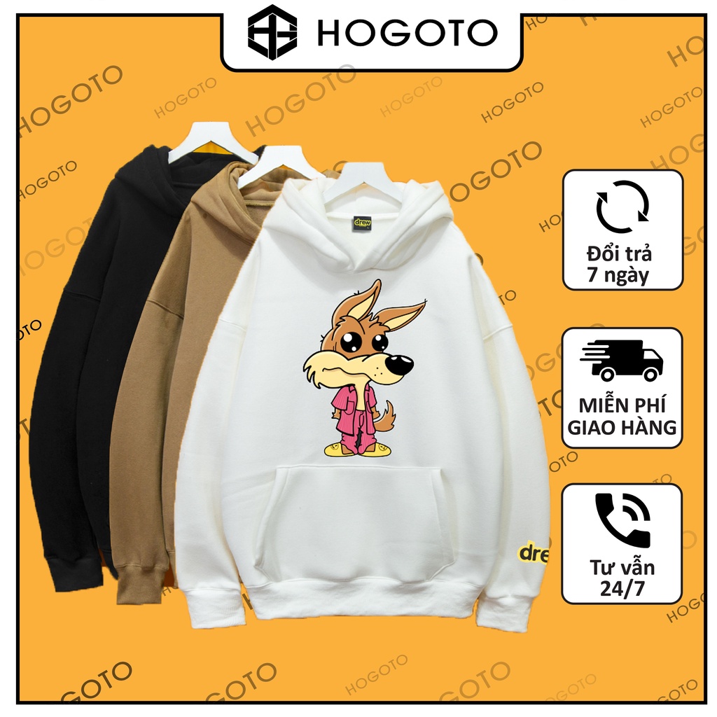 Áo nỉ Hoodie Drew House SÓI Hogoto shop , Áo hoodie nam nữ nỉ bông cotton