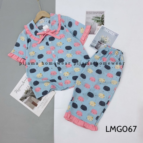 Bộ đồ ngủ pijama lửng với chất lụa mango cao cấp, mềm mịn thoáng mát