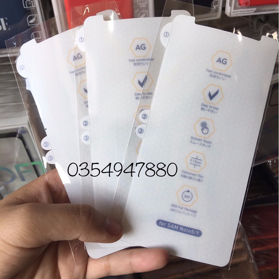Miếng dán PPF AG Mặt trước, Mặt sau cho Galaxy Note 8/ Note 9 Chống vân tay, Bảo vệ máy