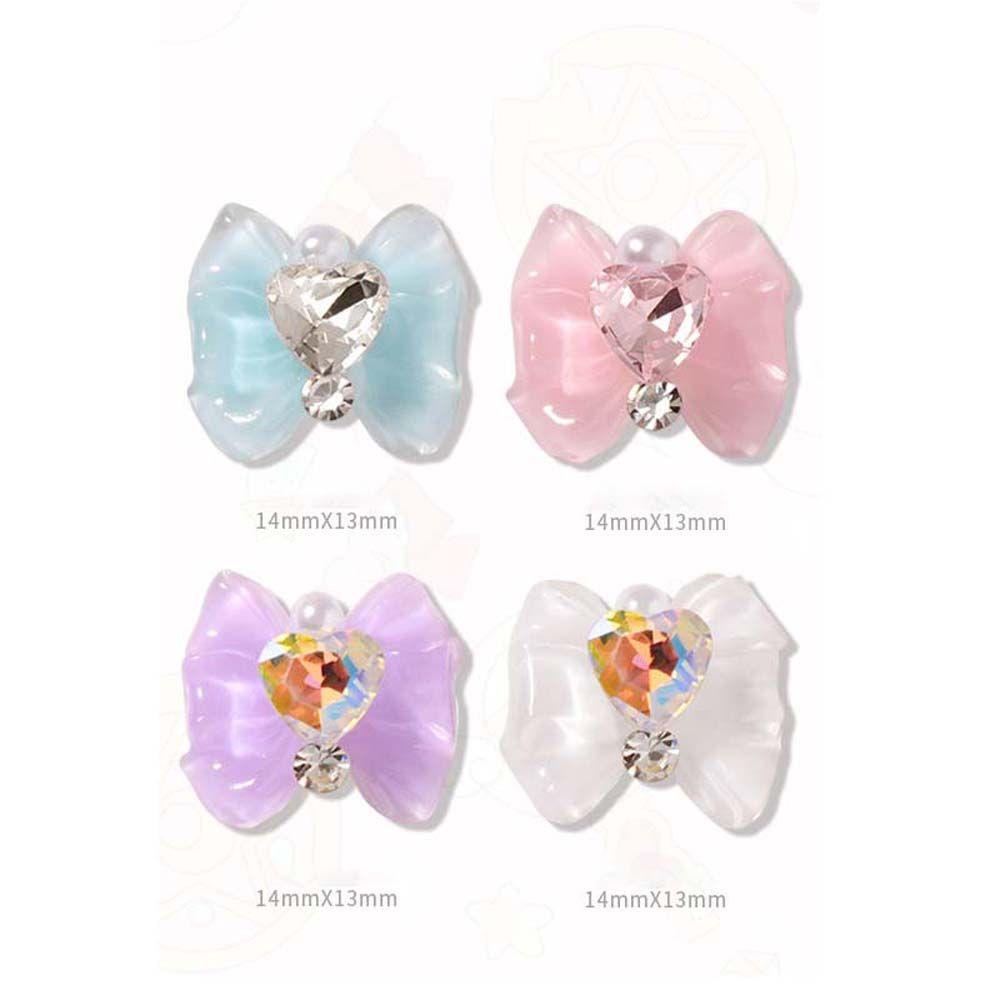 Phụ Kiện Trang Trí Móng Tay Nghệ Thuật Hình Trái Tim Lưng Phẳng 3D Nhiều Màu|Phụ Kiện Trang Trí Móng Tay Hình Nơ Xinh Xắn