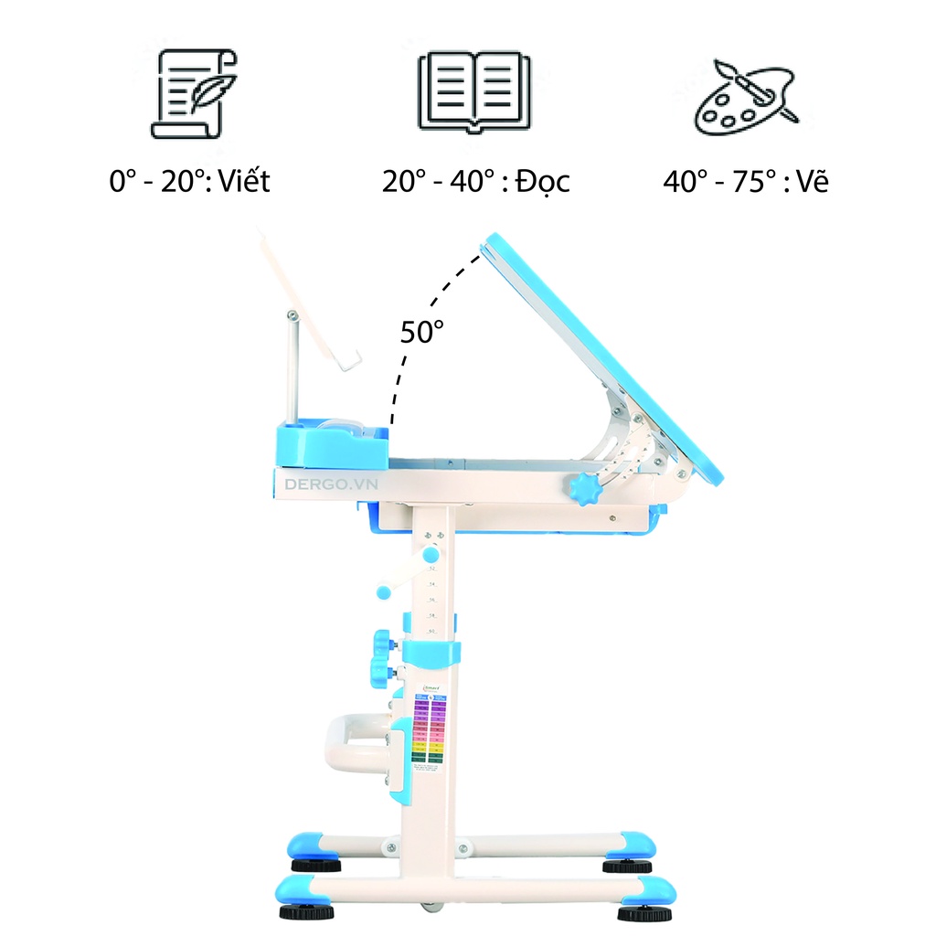 [Chính Hãng D'Ergo] Bộ Bàn Học Thông Minh Chống Gù Chống Cận iSmart D8-Max