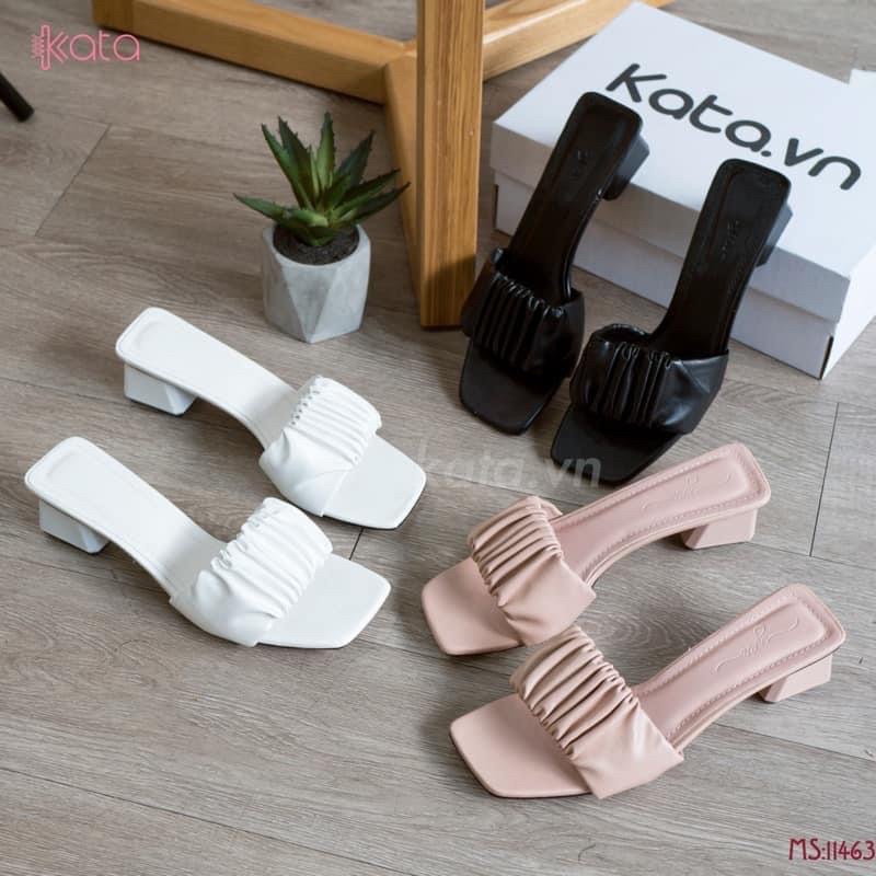 Dép guốc nữ HM quai đế vuông 4p cm, cao gót quai ngang nhún đế vuông,giày xăn đan đi chơi thời trang đẹp