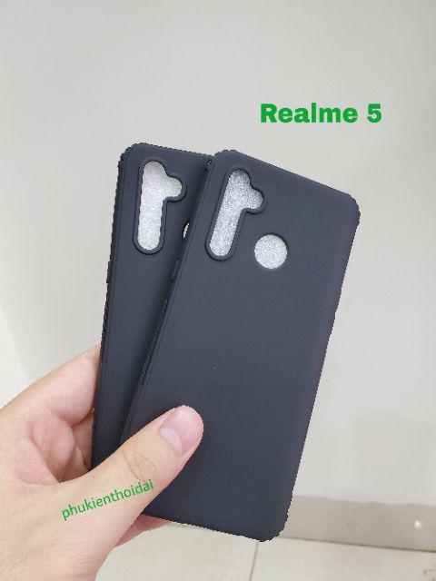 Ốp lưng Oppo Realme 5 / 5i / 5S FREESHIP Từ 50k dẻo màu bảo vệ 4 góc ( Đen )