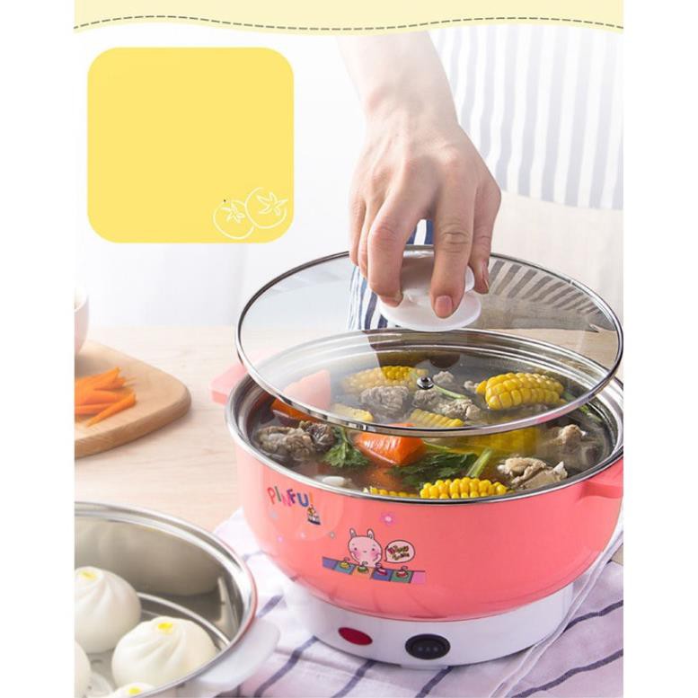 🔐Bảo Hành 1 Năm🔐 Nồi Lẩu Điện Mini Đa Năng Nika 24cm 1000W Inox 304, Tiện Dụng Cho 2-3 Người Dùng, Siêu Tiện Dụng