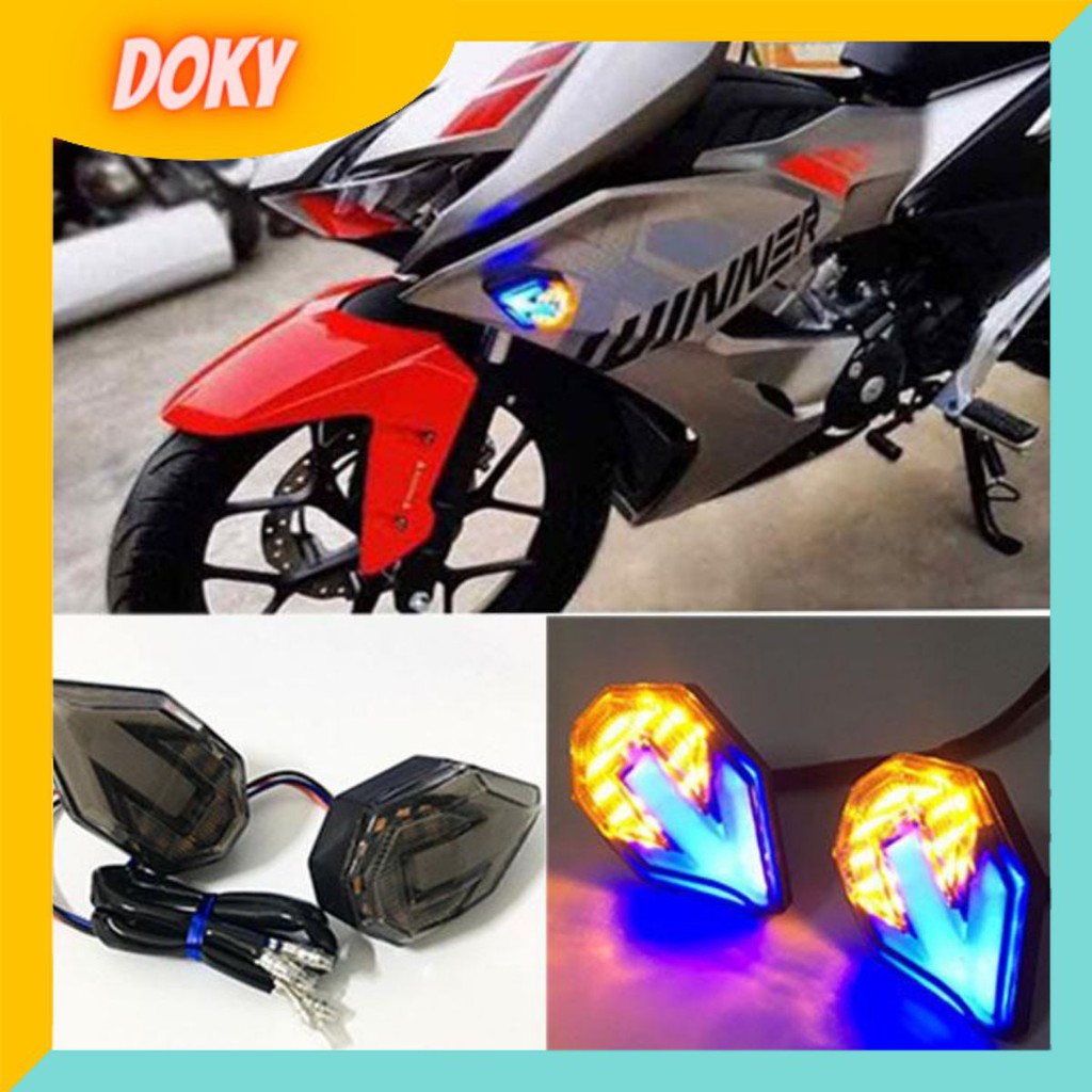 Xi nhan Phụ kiện xe máy, đồ chơi xe máy,đèn LED Xi Nhan Moto MŨI TÊN, đèn led xi nhan xe máy max ngầu -XNMT