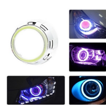 Đèn Vòng  Led  thiên thần mắt cú angle eye 60mm 70mm 120mm Cho Xe Hơi ô tô bi xenon gương cầu pha cos màu xanh trắng