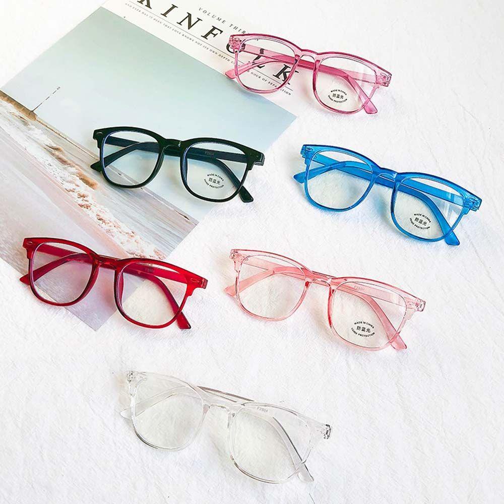 Mắt Kính Gọng Tròn Chống Bức Xạ Màu Xanh Dương Dễ Thương Cho Bé