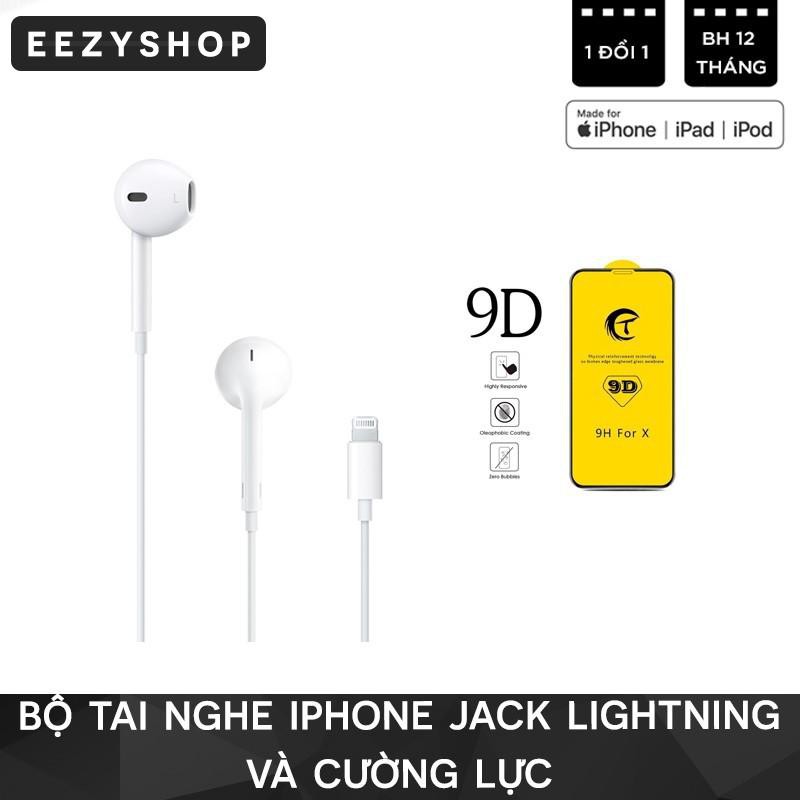 Tai nghe iPhone 7/8/X  zin bóc máy chính hãng Apple (Có hộp) và cường lực iPhone 9D