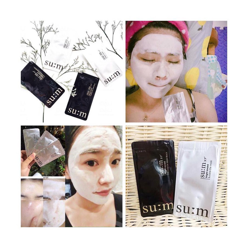 Combo 10 Mask Sum 37 sủi bọt Đen + Trắng