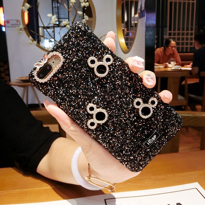 DIY Handmade Phone case Samsung Galaxy A10 A50 A70 M10 M20 A51 A71 A81 A91 A10S A20S A50S A5 A6 A7 A9（2018）A6 plus Mickey avatar Glitter Rhinestone diamond Populer girl gift