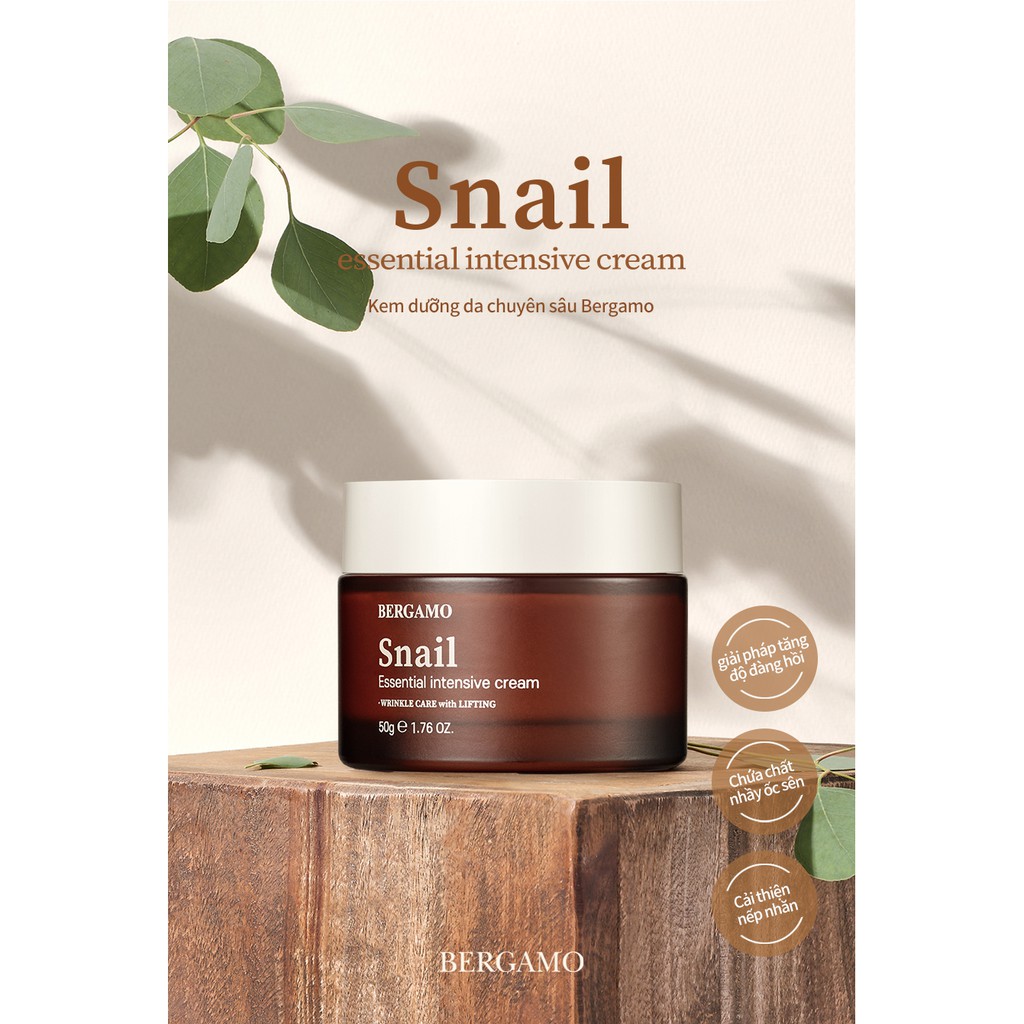 Kem Dưỡng Da Chuyên Sâu Bergamo Snail Essential Intensive 50g