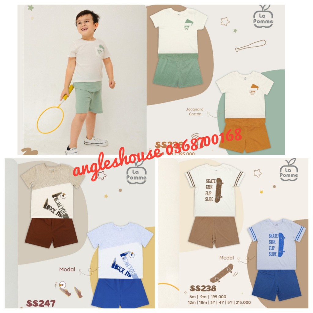 [LA POMME] BỘ CỘC BÉ TRAI (SS236, SS238, SS247)
