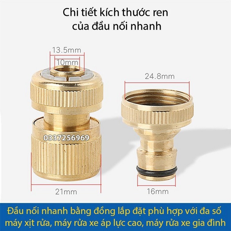 BỘ NỐI NHANH BẰNG ĐỒNG -ĐẦU VÀO -CHO MÁY RỬA XE , MÁY XỊT CAO ÁP -03