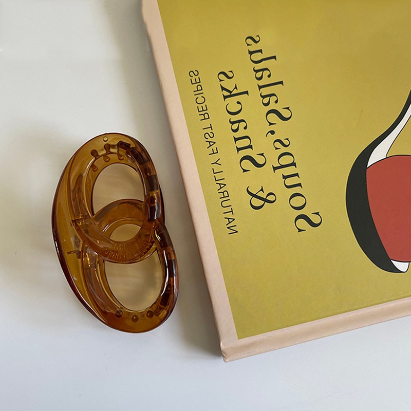 Kẹp tóc càng cua màu nâu trong suốt phong cách cổ điển