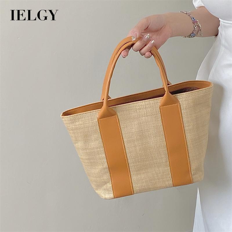 IELGY Túi Xách Đan Rơm Cỡ Lớn Phong Cách Cổ Điển Thời Trang Cho Nữ