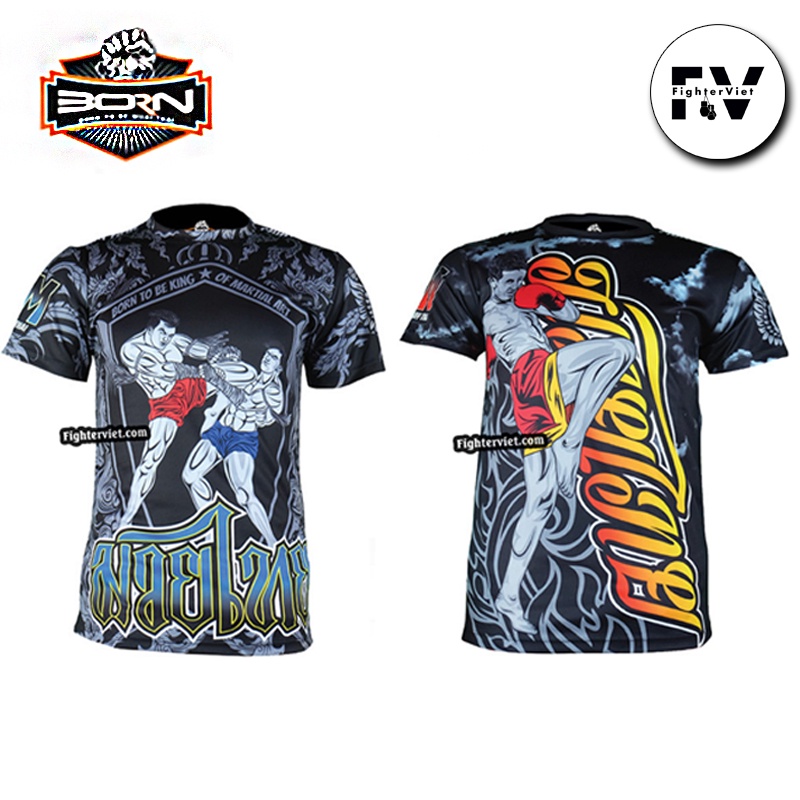 Áo Phông Muay Thai Thun Lạnh Born To Be Mẫu Áo Muay Thái SMT