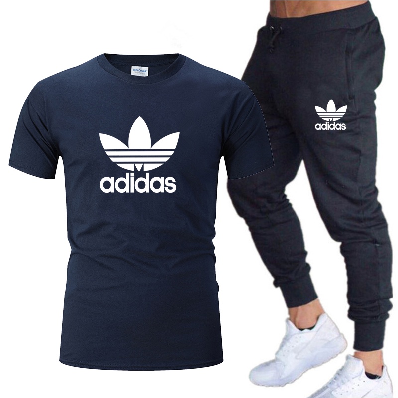 Bộ Đồ Thể Thao Adidas 2022 Gồm Áo Thun cotton Cổ Tròn + Quần Ngắn Thời Trang Mùa Hè Cho Nam Và Nữ
