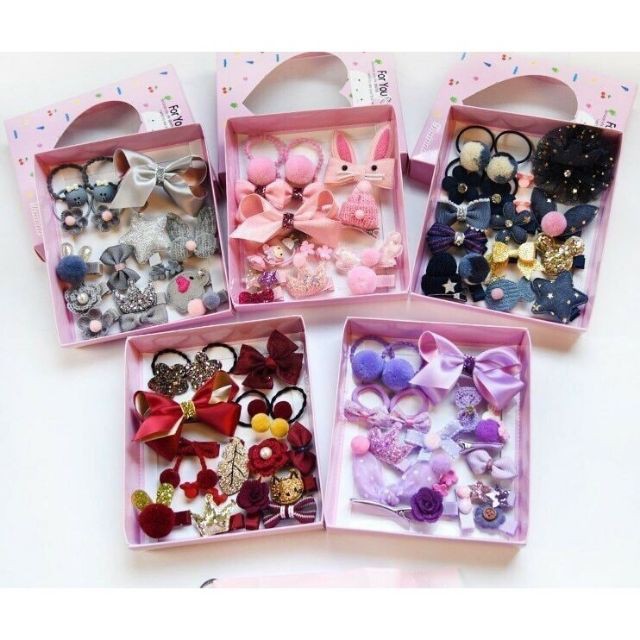 Hộp kẹp tóc 18 chi tiết cho bé