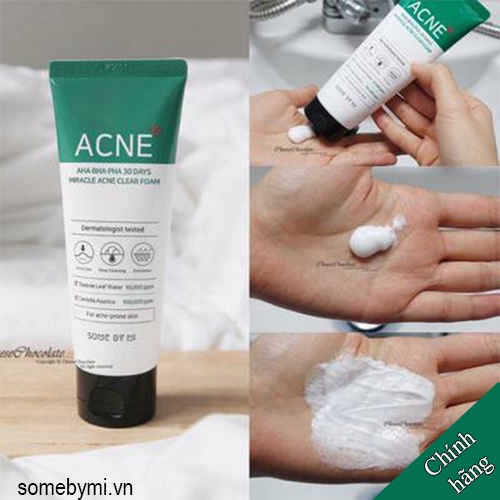 SỮA RỬA MẶT Giảm MỤN SOME BY MI AHA BHA PHA 30 DAYS MIRACLE ACNE CLEAR FOAM 100ml