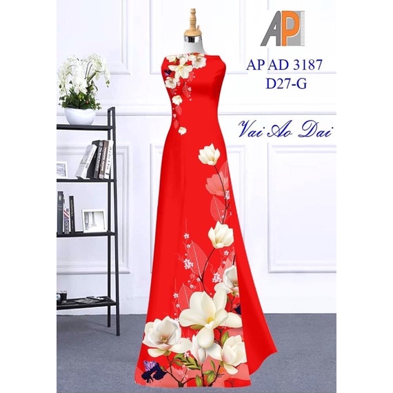 Vải may áo dài xinh 3D lụa mềm,mặc mát.Có clip vải thật