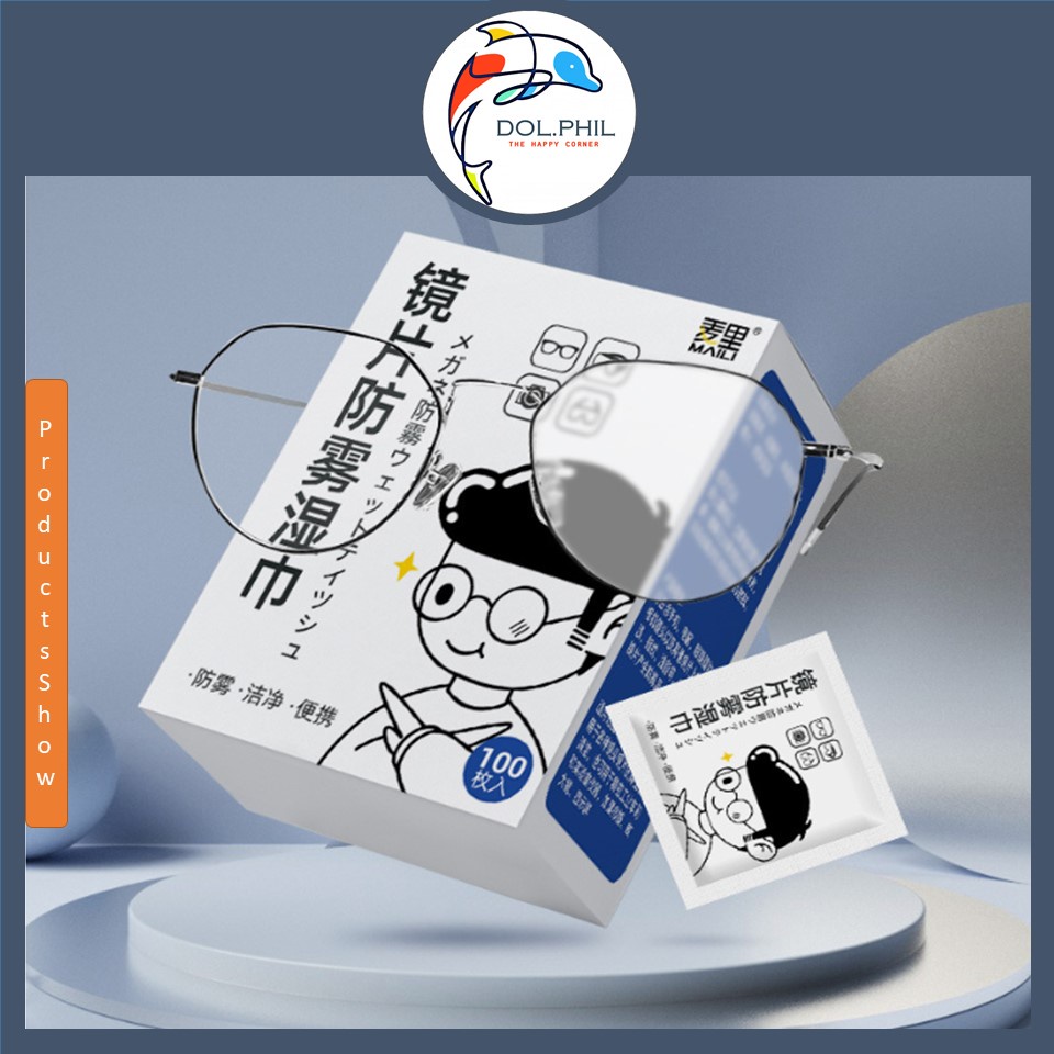 Khăn Lau Kính Chống Bám Hơi Nước Dol.phil Store Khăn Lau Kính Nano Công Nghệ Nhật Set 100 Khăn Đóng Gói Riêng Từng Khăn