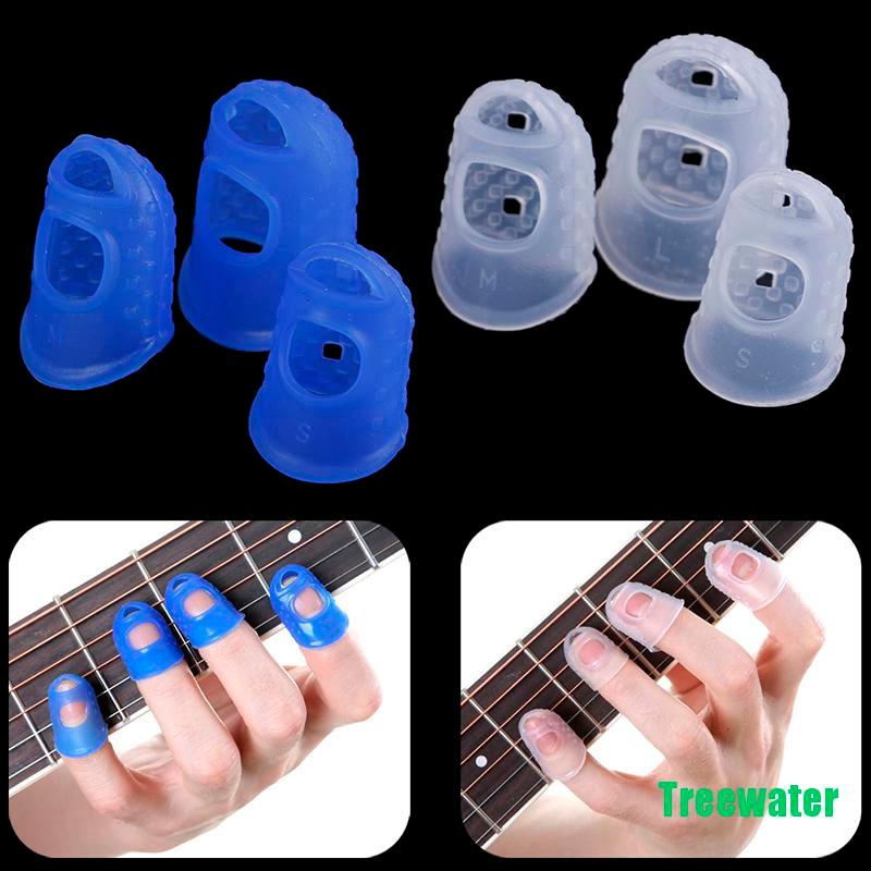 Set 4 Miếng Silicone Bảo Vệ Ngón Tay Khi Chơi Đàn Guitar Bass Ukulele