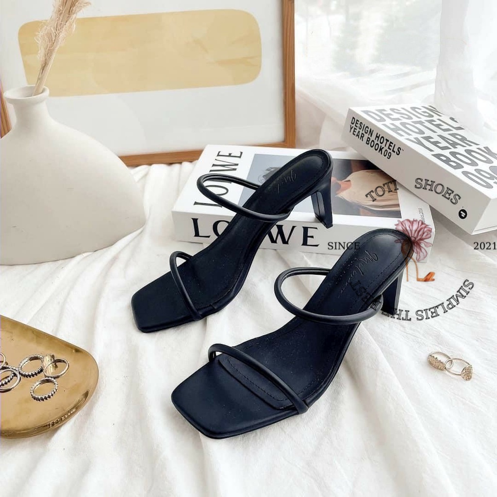 GUỐC NỮ TOTIIE SHOES - DÉP CAO GÓT QUAI NGANG NHÁM -D1909070