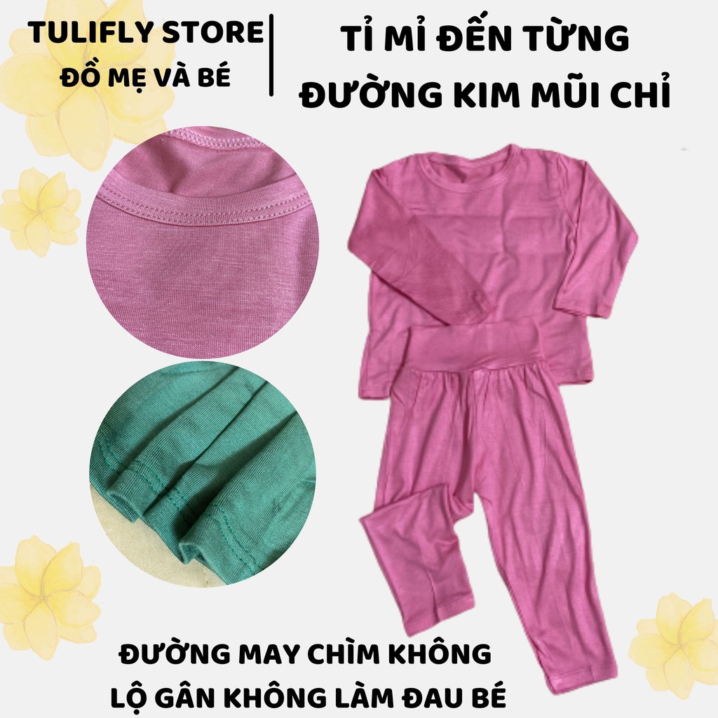 [ XẢ KHO] Bộ Thun Lạnh Dài Tay Cạp Cao Cho Bé Trai Bé Gái 6-18kg